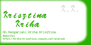 krisztina kriha business card